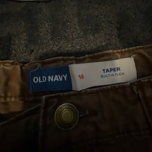old navy brown 18 taper
